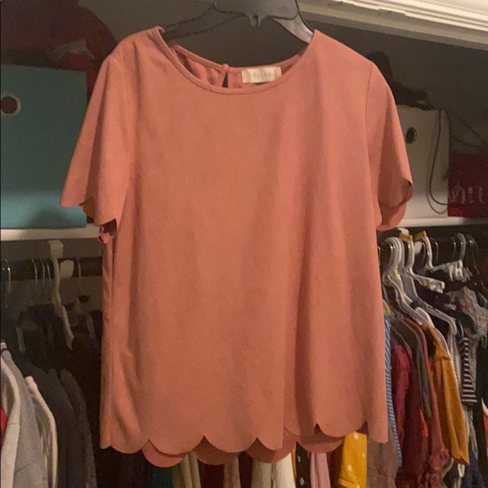 Pink suede shirt